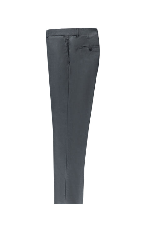 Medium Gray 6 Drop Regular Fit Standard Cut Classic Fabric Trousers