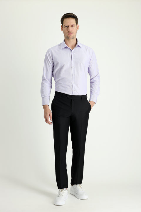 Black 4-Drop Relaxed Fit Classic Fabric Trousers