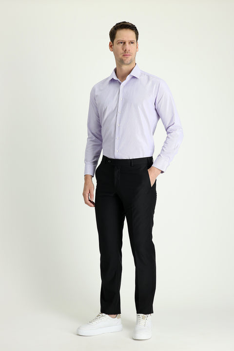 Black 4-Drop Relaxed Fit Classic Fabric Trousers