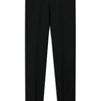 Black 6 Drop Regular Fit Standard Cut Classic Fabric Trousers