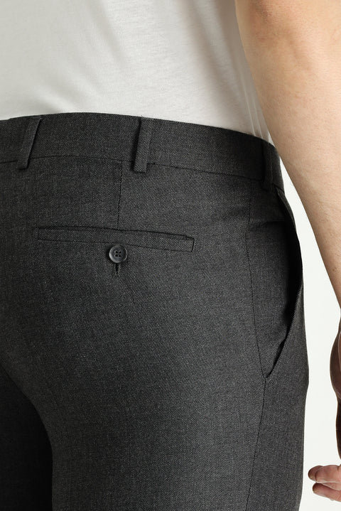 Medium Anthracite 6 Drop Regular Fit Standard Cut Lycra Classic Fabric Trousers