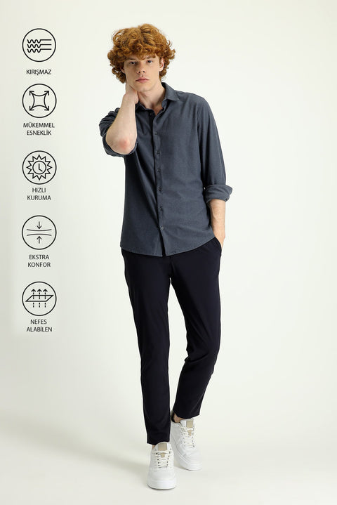 Dark Navy 7 Drop Slim Fit Techno-Line Jogger Pants