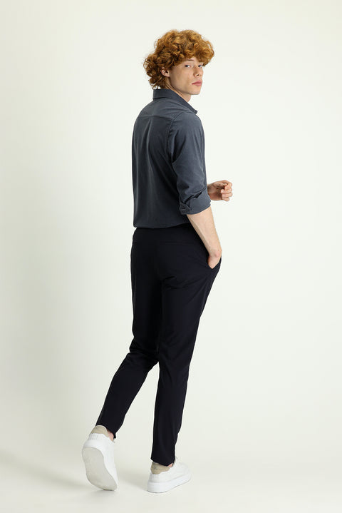 Dark Navy 7 Drop Slim Fit Techno-Line Jogger Pants