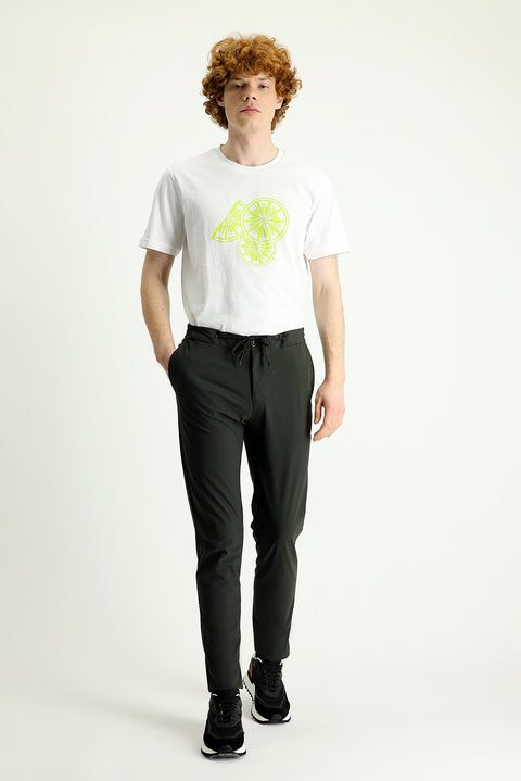 Military Khaki 7 Drop Slim Fit Techno-Line Jogger Pants