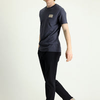 Black Techno-Line 7 Drop Slim Fit Narrow Cut Pants with Elastic Waistband and Drawstring, Made of Lycra Fabric