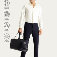 Dark Navy Techno-Line 7 Drop Slim Fit Trousers with Elastic Waistband and Lycra Fabric