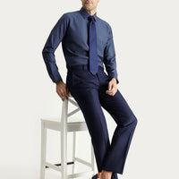 Koyu Lacivert 4 Drop Relaxed Fit Rahat Kesim Klasik Kumaş Pantolon