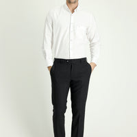 Dark Anthracite 4 Drop Relaxed Fit Classic Fabric Wool Trousers