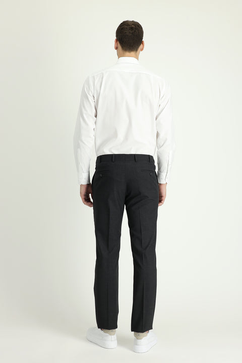 Dark Anthracite 6 Drop Regular Fit Standard Cut Classic Fabric Wool Trousers