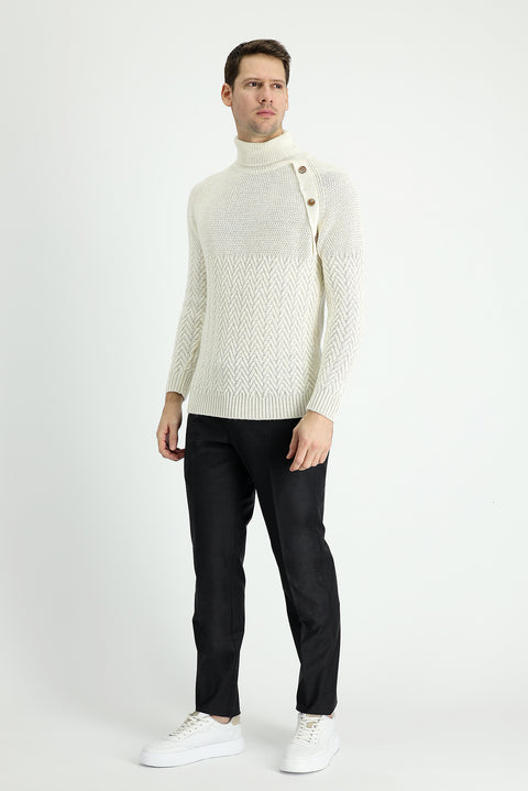 Dark Anthracite 4 Drop Relaxed Fit Classic Fabric Wool Trousers