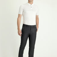 Medium Anthracite 7 Drop Slim Fit Narrow Cut Classic Wool Fabric Trousers