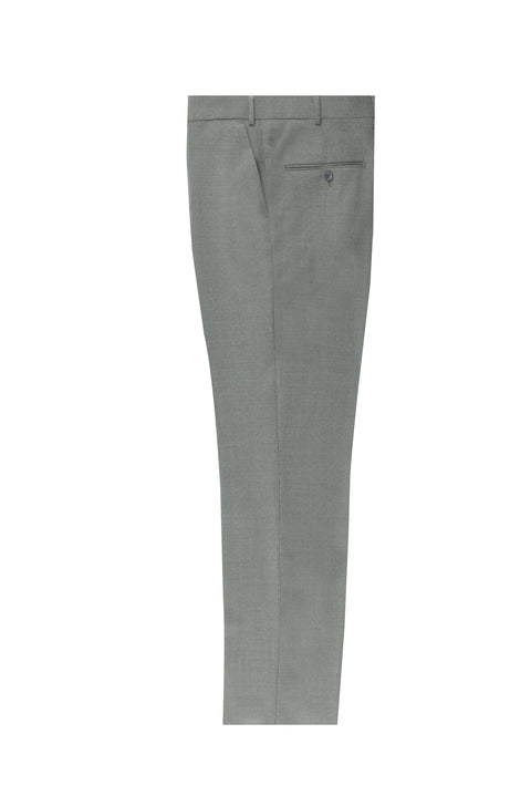 Medium Gray 4-Drop Relaxed Fit Classic Fabric Wool Trousers