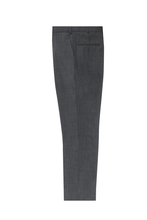 Dark Gray 4-Drop Relaxed Fit Classic Fabric Wool Trousers