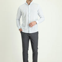 Dark Anthracite 4 Drop Relaxed Fit Classic Fabric Wool Trousers