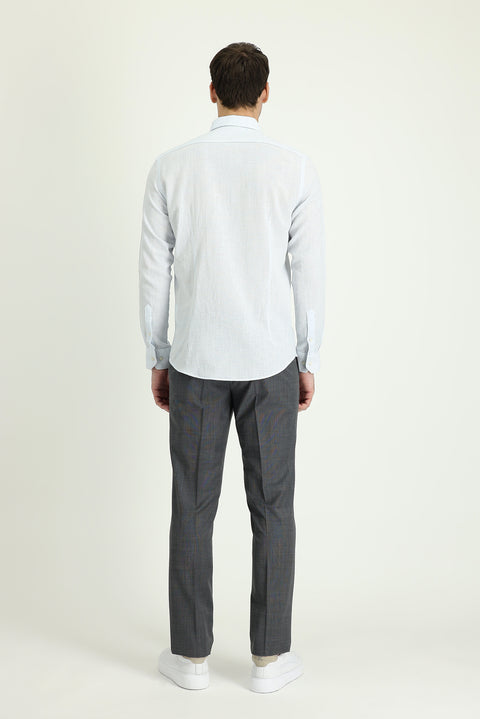 Dark Anthracite 6 Drop Regular Fit Standard Cut Classic Fabric Wool Trousers