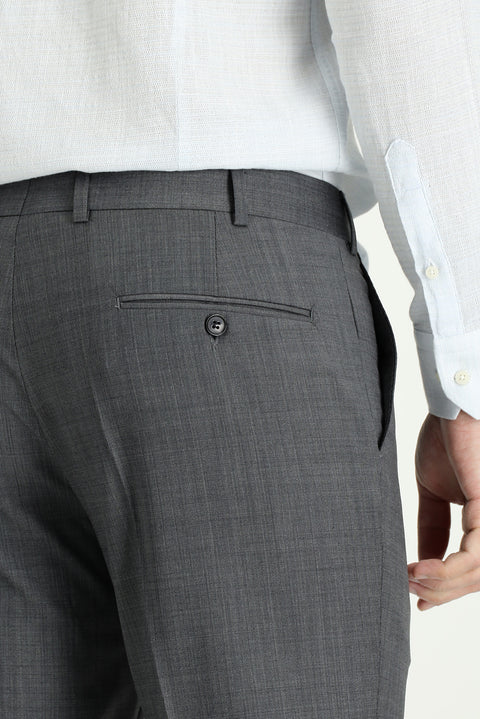 Dark Anthracite 6 Drop Regular Fit Standard Cut Classic Fabric Wool Trousers