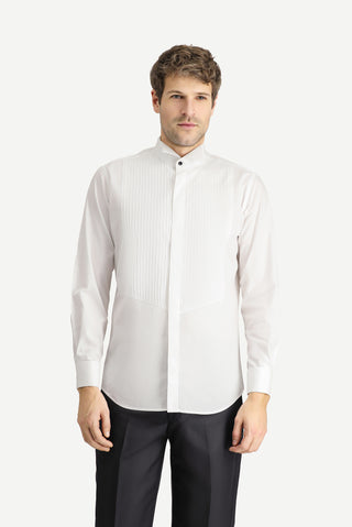  Beyaz Ata Yaka Slim Fit Gömlek