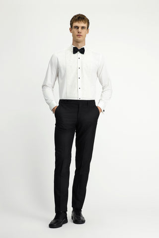  Beyaz Ata Yaka Desenli Slim Fit Dar Kesim Pamuklu Kolay Ütülenebilir Gömlek