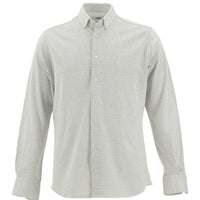 Dark Beige Long Sleeve Slim Fit Patterned Knitted Cotton Shirt