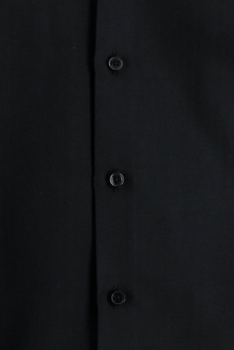 Black Long Sleeve Slim Fit Narrow Cut Classic Patterned Cotton Easy Iron Shirt