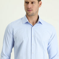 Light Blue Long Sleeve Slim Fit Classic Cotton Easy-Iron Shirt