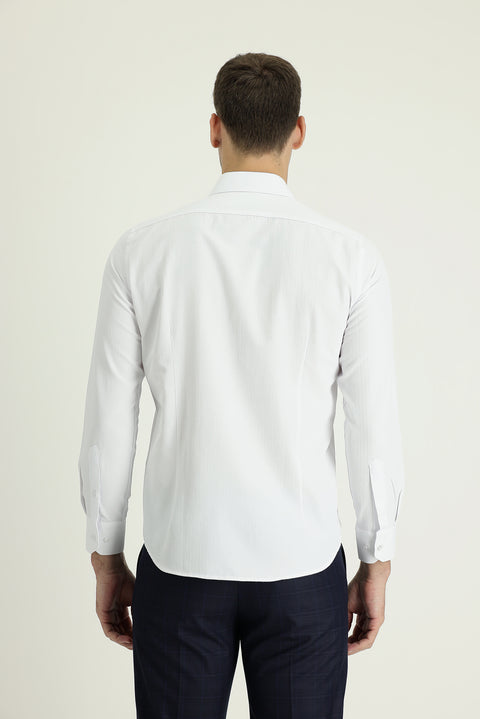 White Long Sleeve Slim Fit Classic Cotton Easy-Iron Shirt