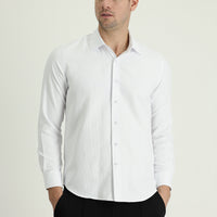White Long Sleeve Slim Fit Classic Cotton Easy-Iron Shirt