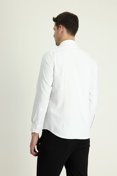 White Long Sleeve Slim Fit Classic Cotton Easy-Iron Shirt