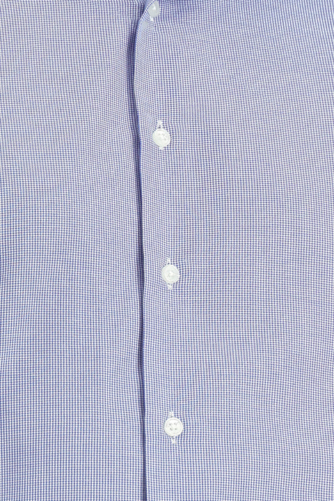 Koyu Mavi  Uzun Kol Slim Fit Dar Kesim Klasik Desenli Pamuklu Kolay Ütülenebilir Gömlek