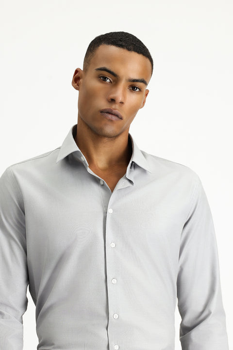 Black Long Sleeve Slim Fit Classic Collar Cotton Easy-Iron Patterned Shirt