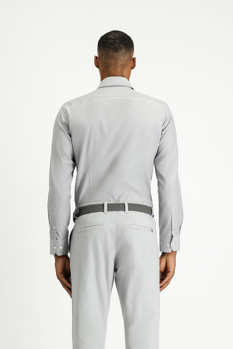 Black Long Sleeve Slim Fit Classic Collar Cotton Easy-Iron Patterned Shirt