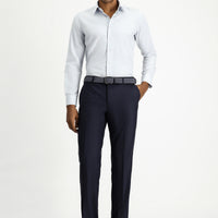 Light Grey Long Sleeve Slim Fit Classic Collar Cotton Easy-Iron Patterned Shirt