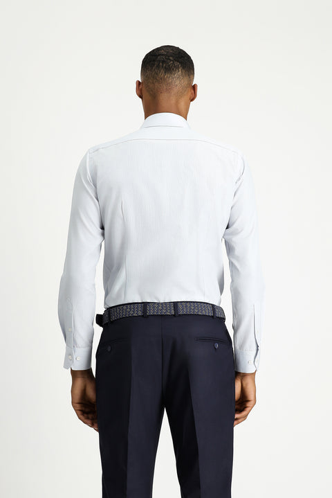 Light Grey Long Sleeve Slim Fit Classic Collar Cotton Easy-Iron Patterned Shirt