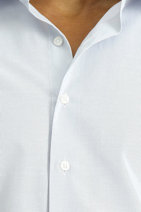 Light Grey Long Sleeve Slim Fit Classic Collar Cotton Easy-Iron Patterned Shirt