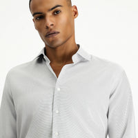 Black Long Sleeve Slim Fit Classic Collar Cotton Easy-Iron Patterned Shirt