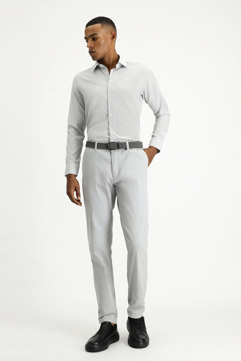 Black Long Sleeve Slim Fit Classic Collar Cotton Easy-Iron Patterned Shirt
