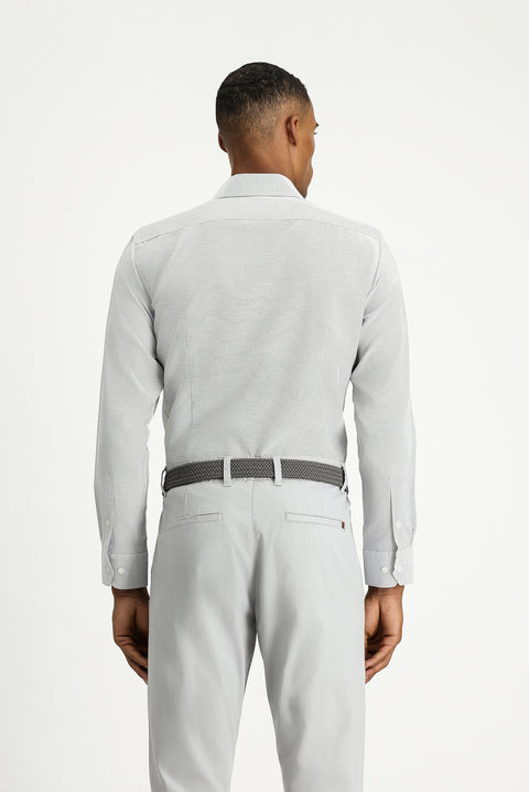 Black Long Sleeve Slim Fit Classic Collar Cotton Easy-Iron Patterned Shirt