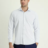 Uçuk Mavi Uzun Kol Slim Fit Dar Kesim Desenli Pamuklu Kolay Ütülenebilir Gömlek