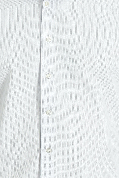 Uçuk Mavi Uzun Kol Slim Fit Dar Kesim Desenli Pamuklu Kolay Ütülenebilir Gömlek