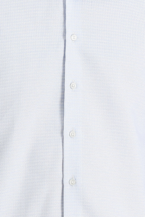 Light Blue Long Sleeve Classic Patterned Cotton Easy-Iron Shirt