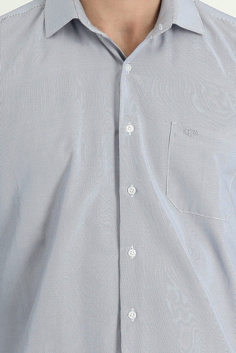 Dark Navy Long Sleeve Classic Patterned Cotton Easy-Iron Shirt