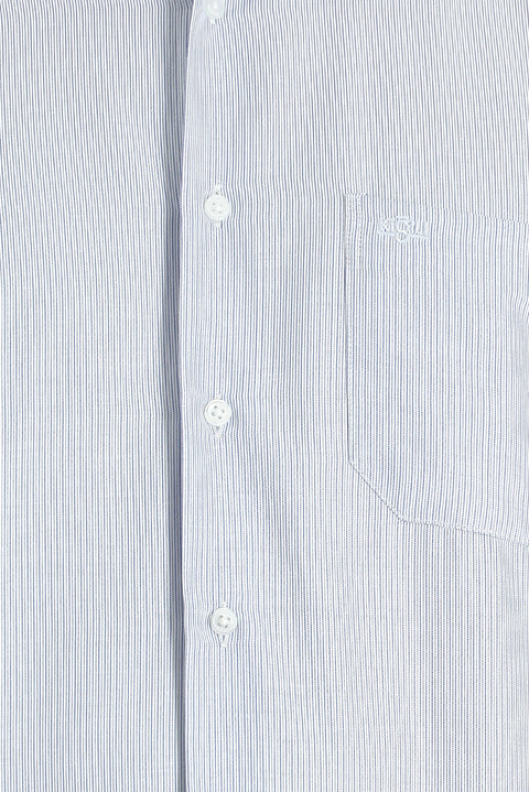 Light Blue Long Sleeve Classic Patterned Cotton Easy-Iron Shirt