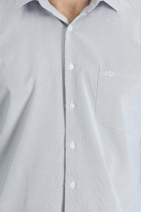 Dark Blue Long Sleeve Classic Patterned Cotton Easy-Iron Shirt