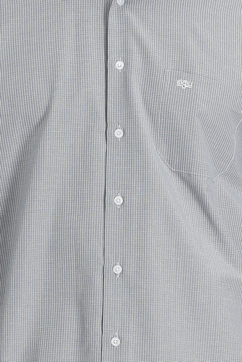 Light Black Long Sleeve Classic Patterned Cotton Easy-Iron Shirt