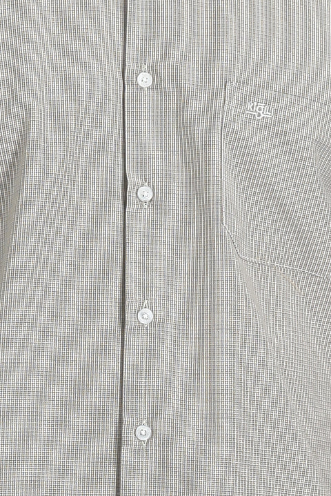 Medium Brown Long Sleeve Classic Patterned Cotton Easy-Iron Shirt