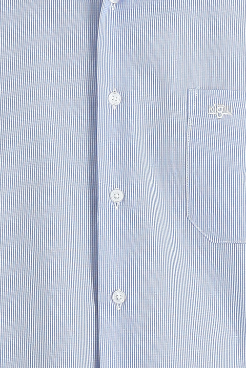 Light Blue Long Sleeve Classic Patterned Cotton Easy-Iron Shirt