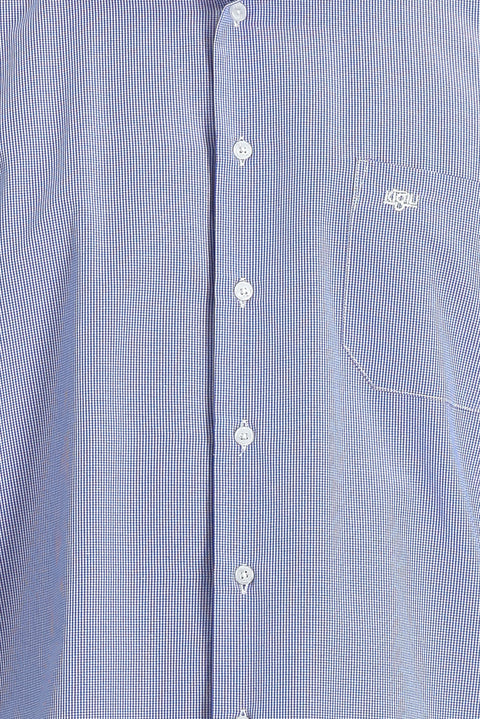 Navy Blue Long Sleeve Classic Patterned Cotton Easy-Iron Shirt