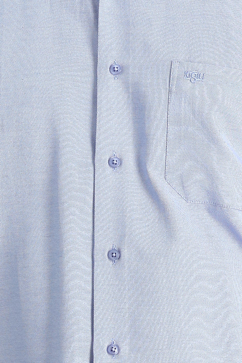 Light Blue Long Sleeve Classic Patterned Cotton Shirt