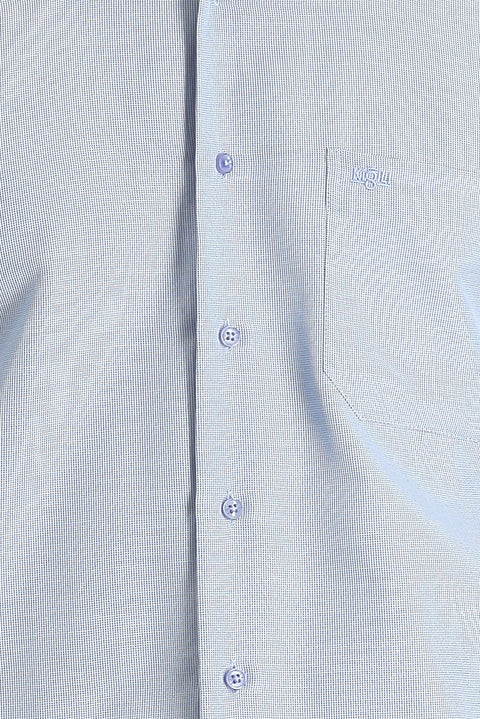 Dark Blue Long Sleeve Classic Patterned Cotton Easy-Iron Shirt