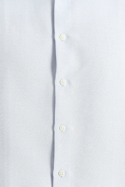 Light Blue Long Sleeve Classic Patterned Cotton Easy-Iron Shirt